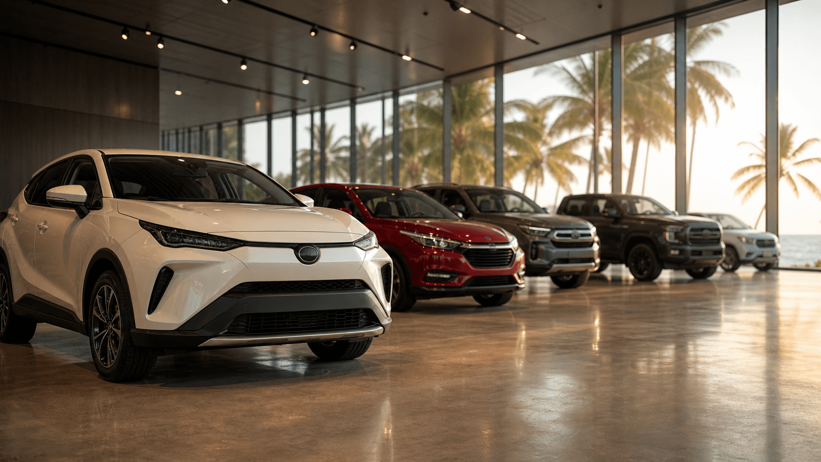 Best Deal Motors showroom lineup in Terre Rouge